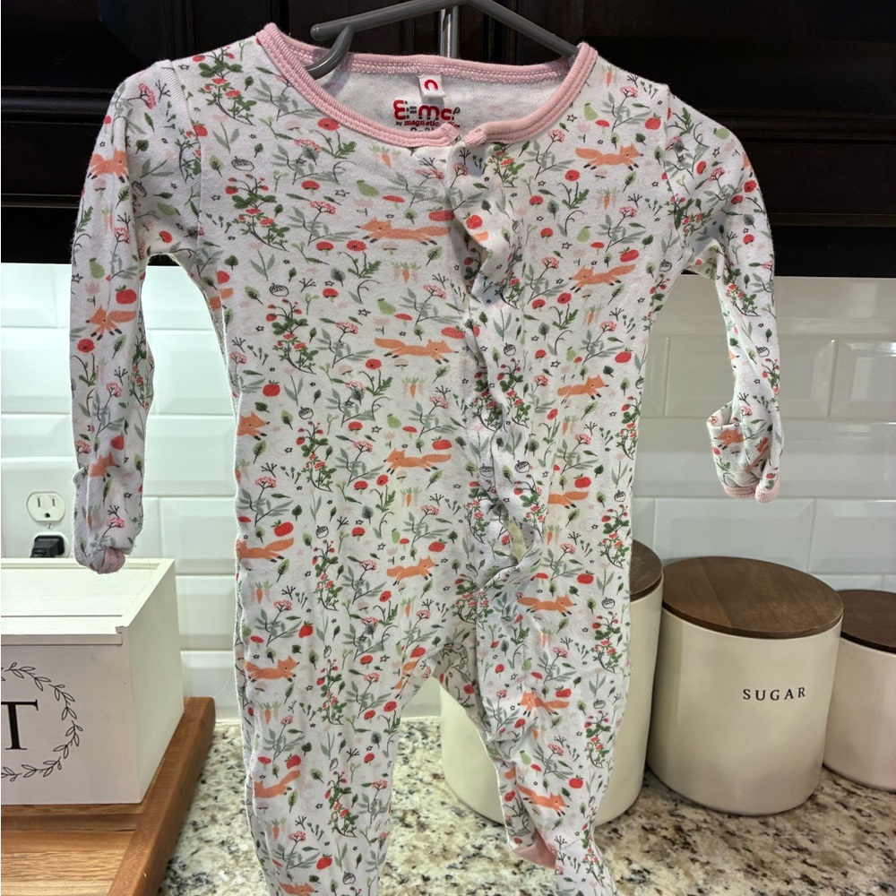 Magnetic Me Pink and Green Floral Footies